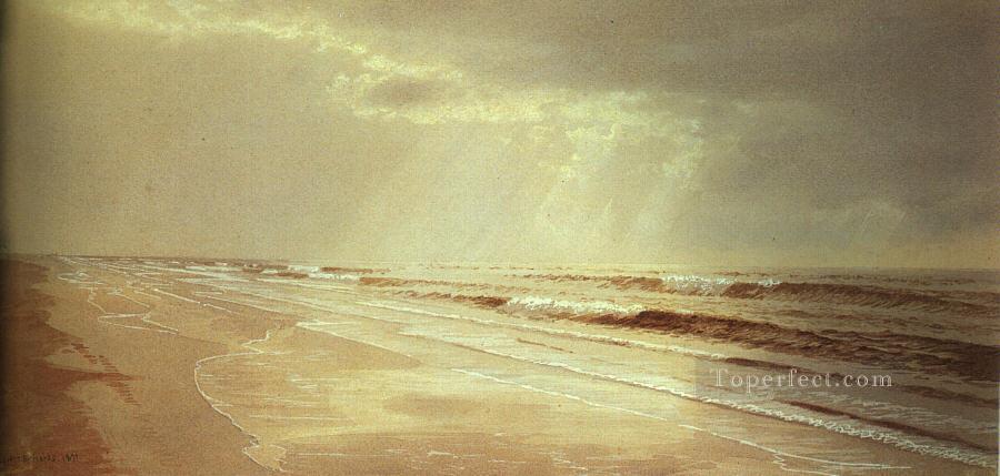 Beach with Sun Drawing Water scenery William Trost Richards Oil Paintings